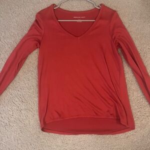 American Eagle Outfitters Red V-Neck Women's Top